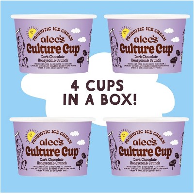 Alec's Ice Cream Culture Cup Frozen Dark Chocolate Honeycomb Crunch - 14 fl oz/4ct