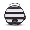 Disney Bag, Cross Body, Round, Pirate Mickey Mouse Smiling Expression Applique, Stripe Black White, Vegan Leather - 3 of 4
