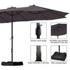 CASAINC 15 ft. Double-Sided Twin Market Umbrella with Base - 4 of 4