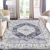 Washable Vintage Medallion Rug Non Slip Low Pile Rug Soft Oriental Throw Floor Cover Foldable Indoor Carpet for Living Room Bedroom Playroom Nursery - 3 of 4
