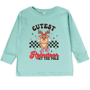 The Juniper Shop Cutest Reindeer At The Pole Toddler Long Sleeve Tee - 1 of 3
