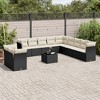 vidaXL Garden Sofa Set Black PE Rattan Large Adjustable Feet - 2 of 4