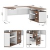 Resenkos Computer Desk, Gaming Desk,Industrial L-Shaped Desk, 63" Computer Executive Desk with File Cabinet,White - 2 of 4