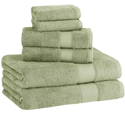 American Soft Linen 6-Piece 100% Turkish Genuine Cotton Premium & Luxury Towel Set for Bathroom & Kitchen, 2 Bath Towels, 2 Hand Towels & 2