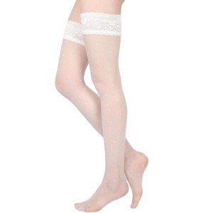 Levante Women's Seduction Sheer Allover Dot Thigh High Stockings - 1 of 4