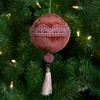 Northlight Maroon and Pink Lace Shatterproof Christmas Ball Ornament 4" (100mm) - image 2 of 3