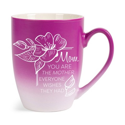 Elanze Designs Mom You Are The Mother Everyone Wishes They Had Two Toned Ombre Matte Pink and White 12 ounce Ceramic Stoneware Coffee Cup Mug