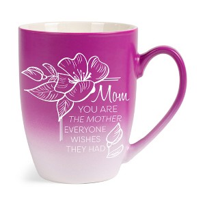 Elanze Designs Mom You Are The Mother Everyone Wishes They Had Two Toned Ombre Matte Pink and White 12 ounce Ceramic Stoneware Coffee Cup Mug - 1 of 4