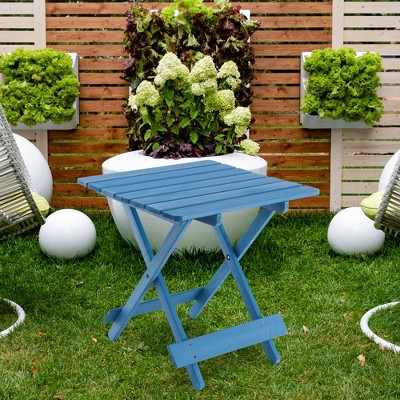 VASIP Compact Wooden Folding Table , Lightweight & Portable Durable Wood Square Table for Patio, Garden, Beach, Camping & Picnic