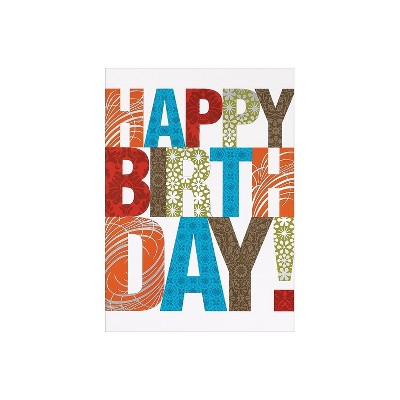 JAM Paper Blank Birthday Cards Set Happy Birthday Contemporary Theme 526M0426WB