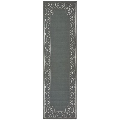 Oriental Weavers Marina 1247X Grey/ Ivory Indoor/Outdoor Area Rug - 2'3" x 7'6"