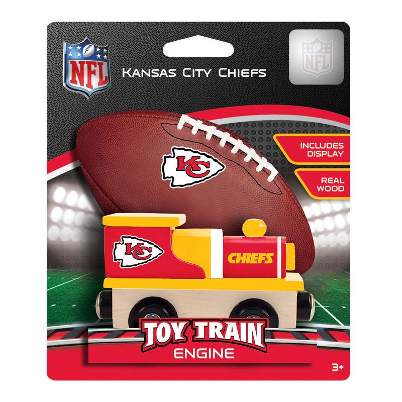 MasterPieces Officially Licensed NFL Kansas City Chiefs Wooden Toy Train Engine For Kids, 3 of 6