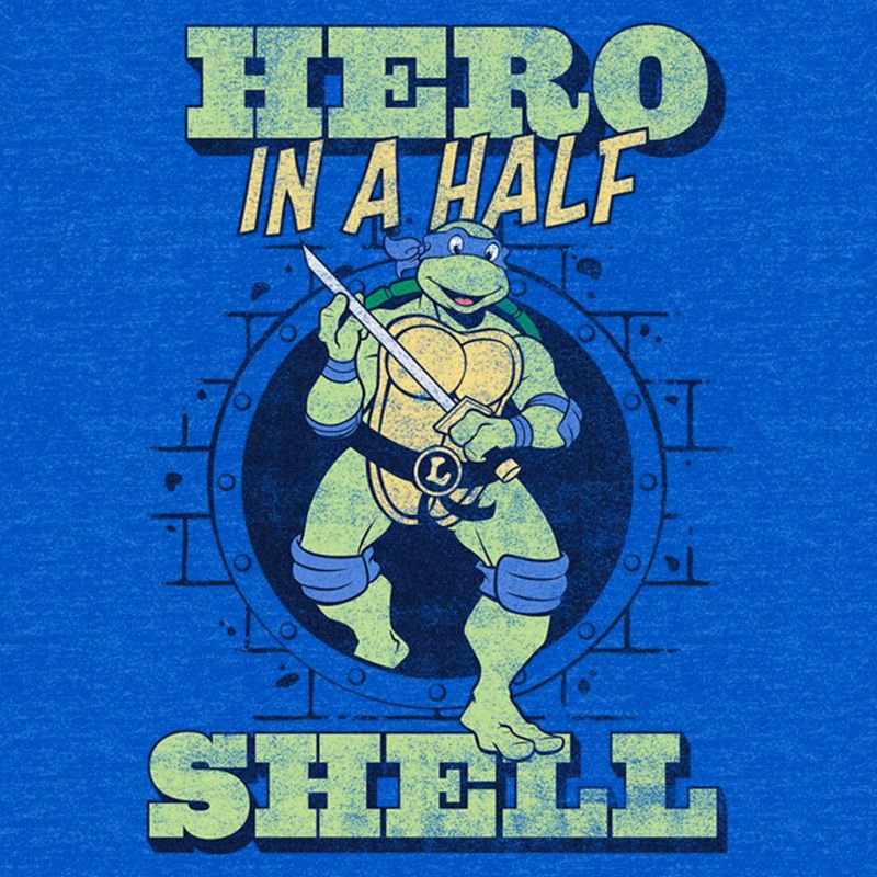 Men's Teenage Mutant Ninja Turtles Distressed Leonardo Hero in a Half Shell T-Shirt, 2 of 6