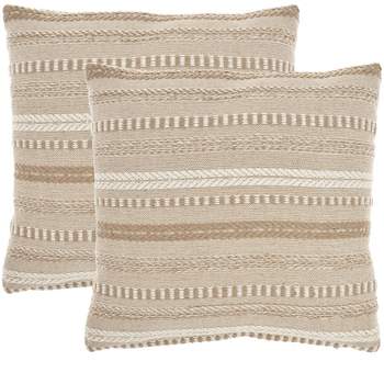 Mina Victory Life Styles Stonewash Braided Pillow Cover Set of 2