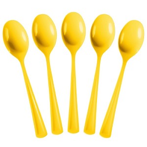 Exquisite Heavy Duty Disposable Solid color Plastic Spoons - 50 Count - 1 of 4