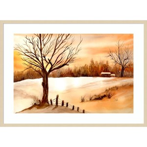 41" x 30" Snow Glow by Neela Pushparaj Wood Framed Wall Art Print - Amanti Art: Modern Lithograph, Hardwood Frame - 1 of 4