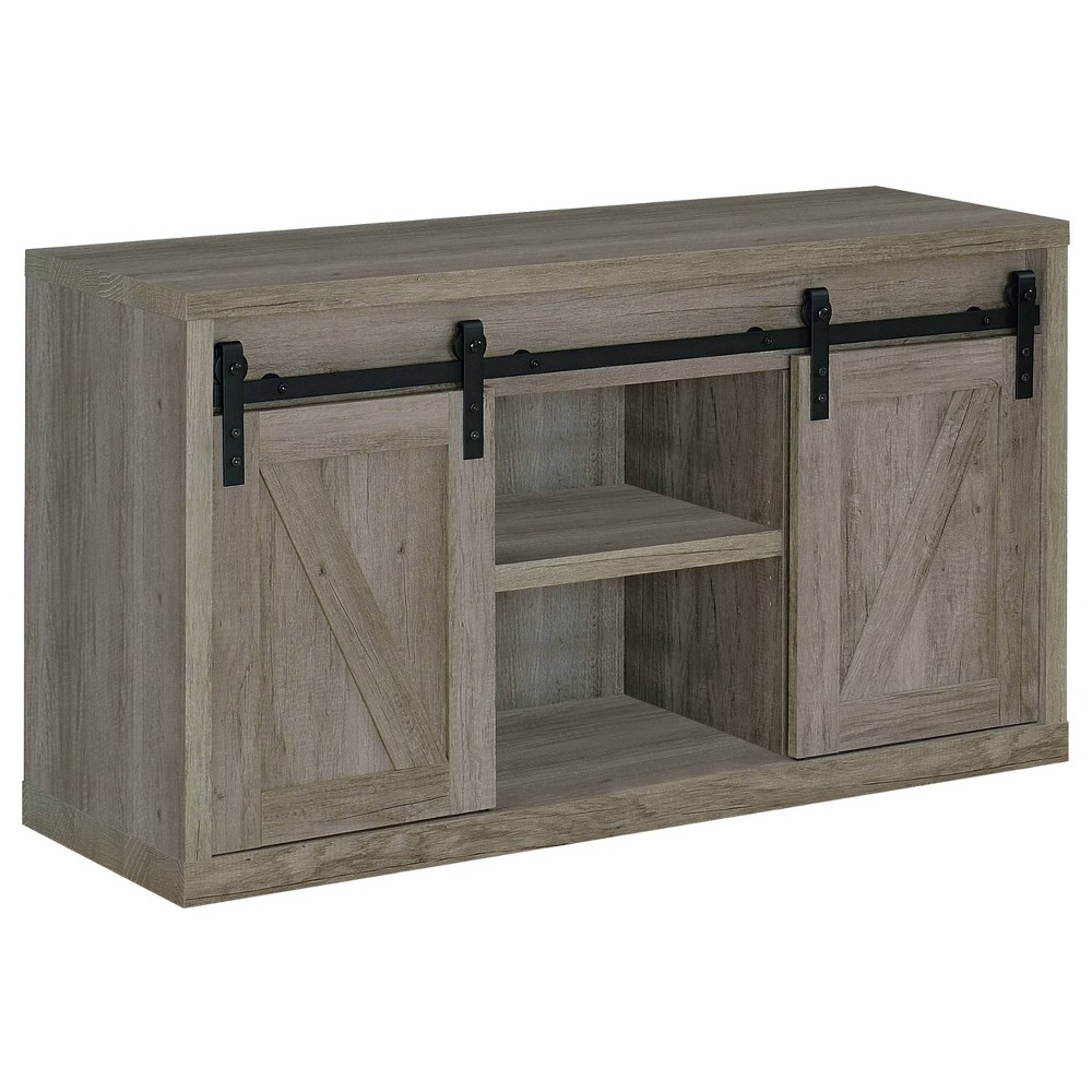 Photos - Display Cabinet / Bookcase Brockton Barn Door TV Stand for TVs up to 55" Gray Driftwood - Coaster