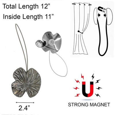 White and Gold Resin Water Lily Curtain Tiebacks, Set of 2