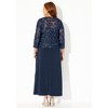 Catherines Women's Plus Size Embroidered Jacket Dress - 3 of 4