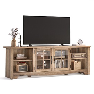 Modern Farmhouse TV Stand with Storage Cabinet and Adjustable Shelves - 1 of 4