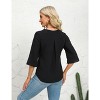 Womens Dressy Casual Blouses 3/4 Sleeve V Neck Ruffle Tops Trendy Work Shirts Business Ladies Summer 2025 - 3 of 4
