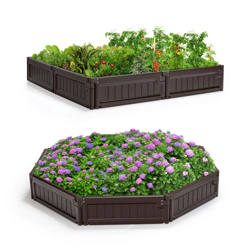 Tangkula 2PCS 4 x 4 ft Raised Garden Bed Set Planter Box for Vegetable Flower Gardening, 2 of 11