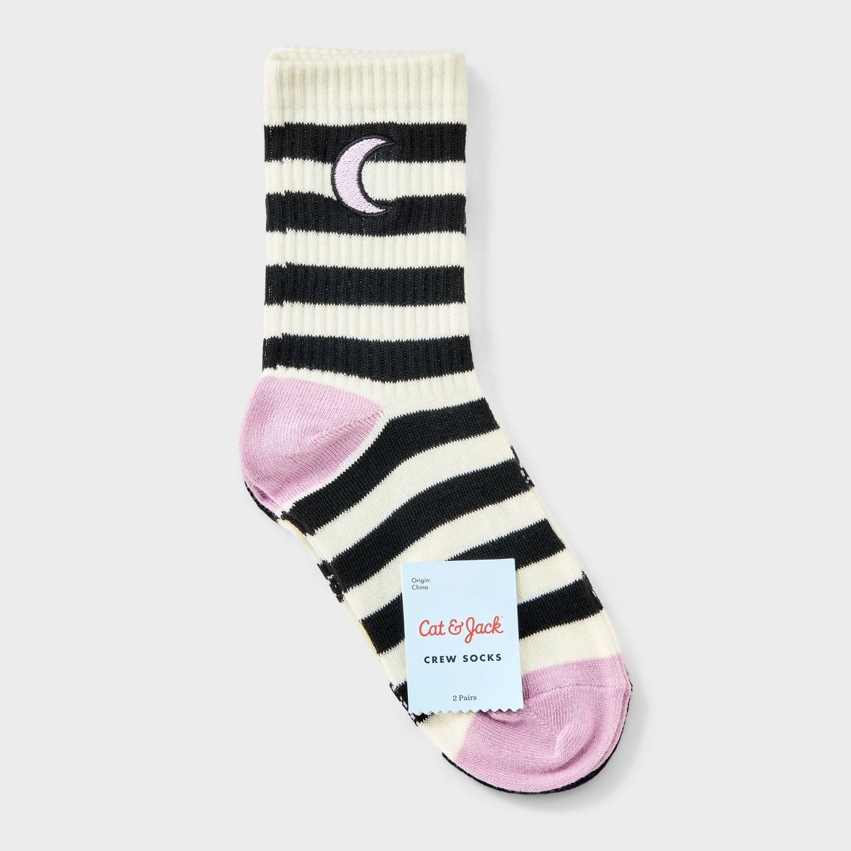 Girls' 2pk Halloween Moon & Black Cat Socks - Cat & Jack™ - thumbnail 2