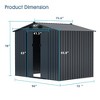 Industrial Outdoor Large Metal Storage Shed 6x8Ft, Anti UV Galvanized Steel Storage House With 4 Vents And Double Sliding Door, Weather-Resistant - 3 of 4