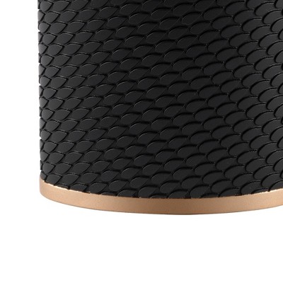 Amal Black and Gold Resin Toothbrush Holder with Embossed Detailing