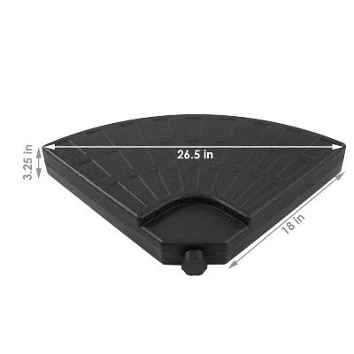 Heavy-Duty Black Plastic Cantilever Umbrella Base Weights Set