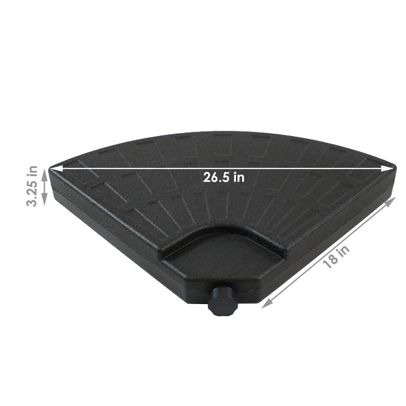 Sunnydaze Outdoor Heavy-Duty Fillable Cantilever Offset Patio Umbrella Base Weight Plates - Black - 4pc, 3 of 11