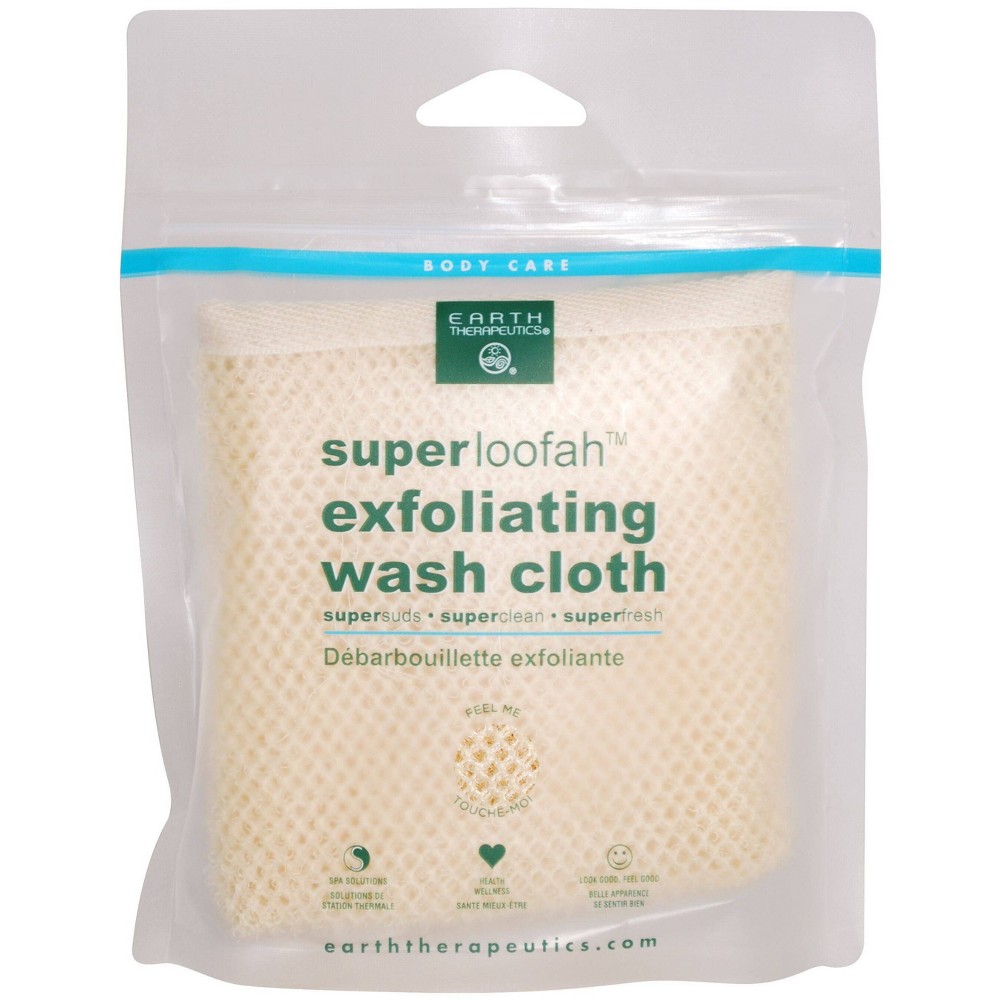 Photos - Bath Sponge Earth Therapeutics Super Loofah Exfoliating Cloth - 1ct: Exfoliating, Face Application, Nylon 