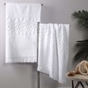 Cotton Geometric Jacquard Plush Soft Absorbent Bath Towel Set by Blue Nile Mills - 2 of 4