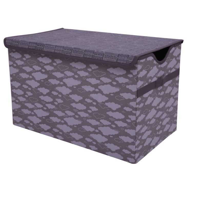 Bacati - Clouds in the City White/Gray Storage Toy Chest, 1 of 6