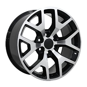 OE Wheels LLC CV92-22090-6550-31MB Black Machined Wheel Painted (22 x 9. inches /6 x 139 mm, 31 mm Offset) - 1 of 4