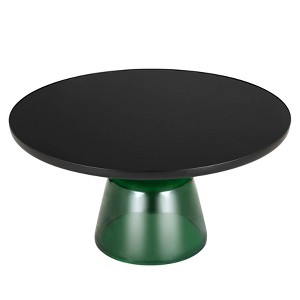 LeisureMod Tully Glass Coffee Table, Modern Side Table with Black Rim for Home - 1 of 4