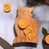 SEVOBAL Serving Platters Cat Shape Wood Cheese and Bread Board with Asymmetrical Modern Design for Cakes, Appetizers, Brown, 7.25"*10.75"*1" - 2 of 4