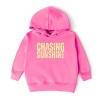 The Juniper Shop Chasing Sunshine Block Distressed Toddler Hoodie - 2T - Raspberry - 2 of 4