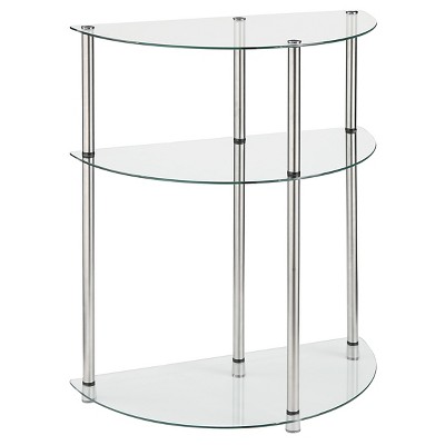 Classic Glass 3 Tier Entryway Table Clear Glass - Breighton Home