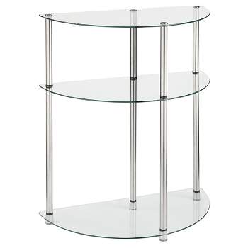 Classic Glass 3 Tier Entryway Table Clear Glass - Breighton Home