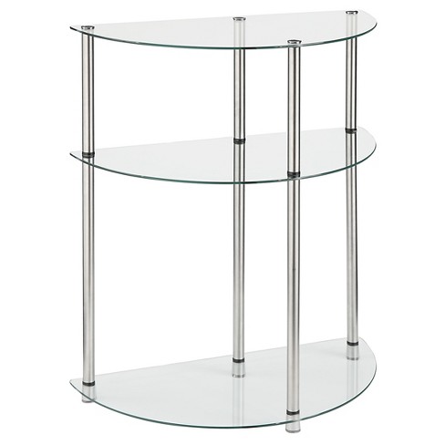 Classic Glass 3 Tier Entryway Table Glass Johar Furniture Target