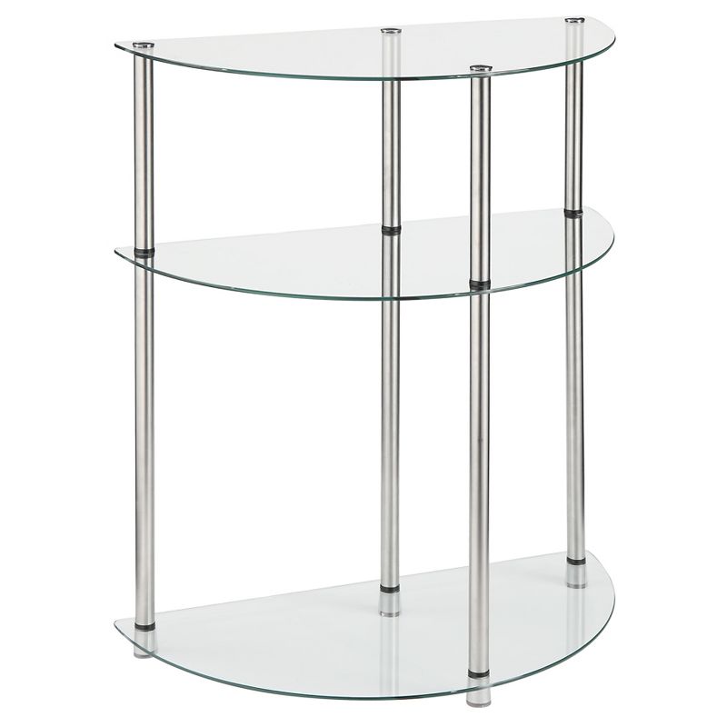 Classic Glass 3 Tier Entryway Table Clear Glass - Breighton Home, 1 of 6