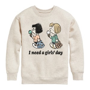 Boys' - Peanuts - I Need A Girls Day Graphic Long Sleeve Fleece Sweatshirt - 1 of 4