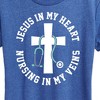 Women's - Instant Message - Jesus In My Heart Nursing In Veins Short Sleeve Graphic T-Shirt - 2 of 4