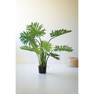Botanica Split Leaf Philodendron 47"H in Black Plastic Pot, Tropical Faux Plant by Kalalou - 1 of 4