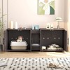 Cat Litter Box Enclosure for 2 Cats, Furniture with Double Room,Hidden Double Litter Box Enclosure Furniture - 4 of 4