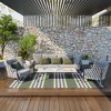 Outsunny RV Mat, Outdoor Patio Rug / Large Camping Carpet with Carrying Bag, 9' x 12', Waterproof Plastic Straw, Reversible, Gray & Green Striped - 3 of 4
