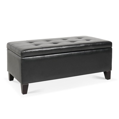 NicBex Modern 38.4" Storage Bench Leather Accent Stool with Button Tufted Top for Entryway and Living Room