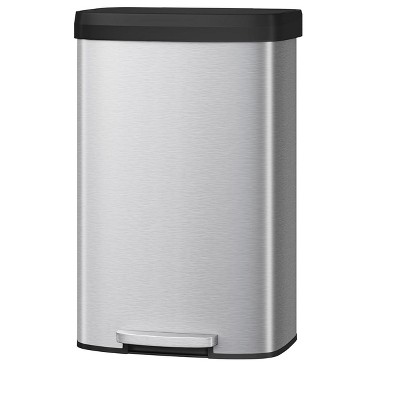 21 Gallon / 80 Liter Metal Trash Can with Lid, Large Garbage Can for Kitchen, Rustproof Step-on Kitchen Metal Trash Bin with Liner Rim