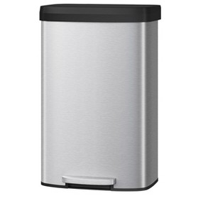 21 Gallon / 80 Liter Metal Trash Can with Lid, Large Garbage Can for Kitchen, Rustproof Step-on Kitchen Metal Trash Bin with Liner Rim - 1 of 4